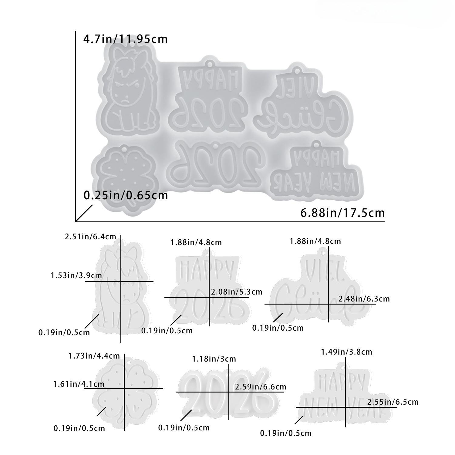 DIY New Year little horse pendant hanging epoxy mold, little horse blessings 2026 tag mold, desktop storage