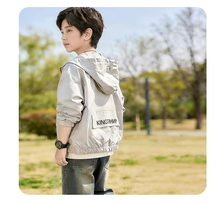 New Spring Jacket for Boys, Comfortable Zipper Hooded Cardigan, Outdoor Trendy Children's Clothing