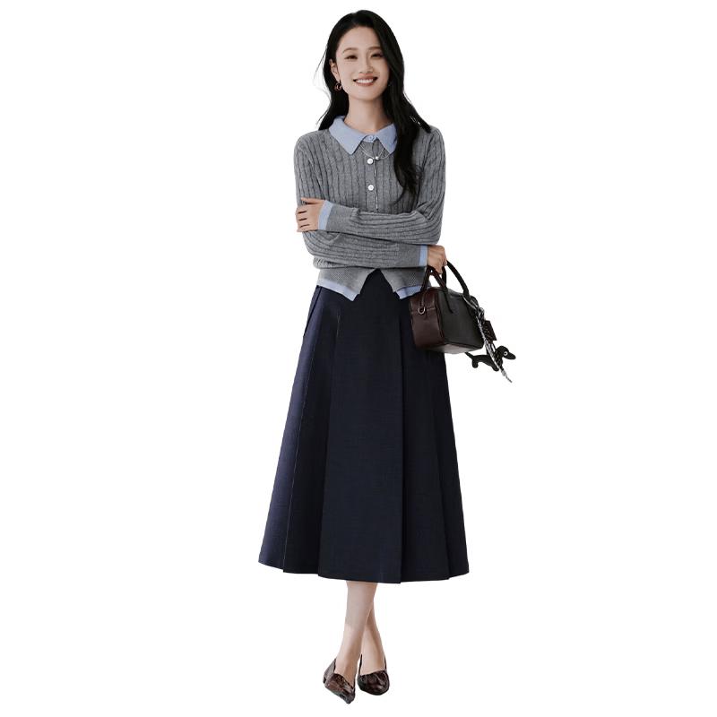 Xiangying Women's French A-Line Skirt