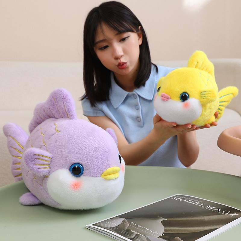 15-42Cm Cartoon Goldfish Plush Doll Pillow Red Blue Purple Yellow Fish Animal Stuffed Toy Home Decor Bag Pendant Gift For Girls