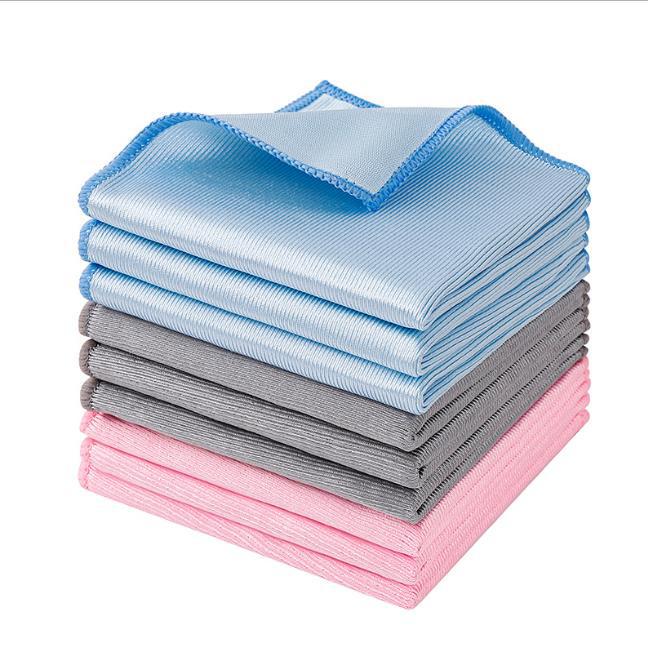Microfiber Lint-Free Glass Cleaning Cloth for Mirrors and Wine Glasses