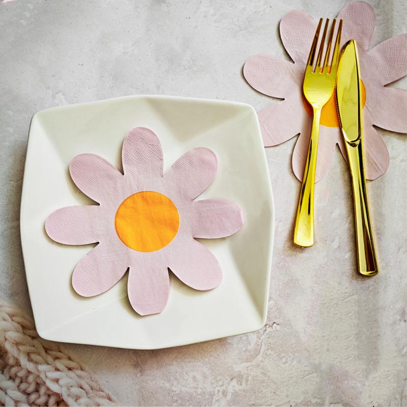 20Pcs/Set White Daisy Flower Paper Napkins Party Disposable Tissues Towel Baby Shower Wedding Decoration
