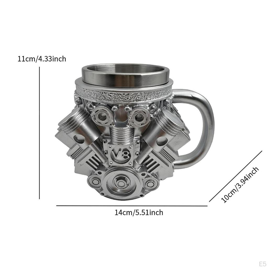 Engine Coffee Mug Car Model Heat Resistant Creative Reusable Drink Cup with Handle for