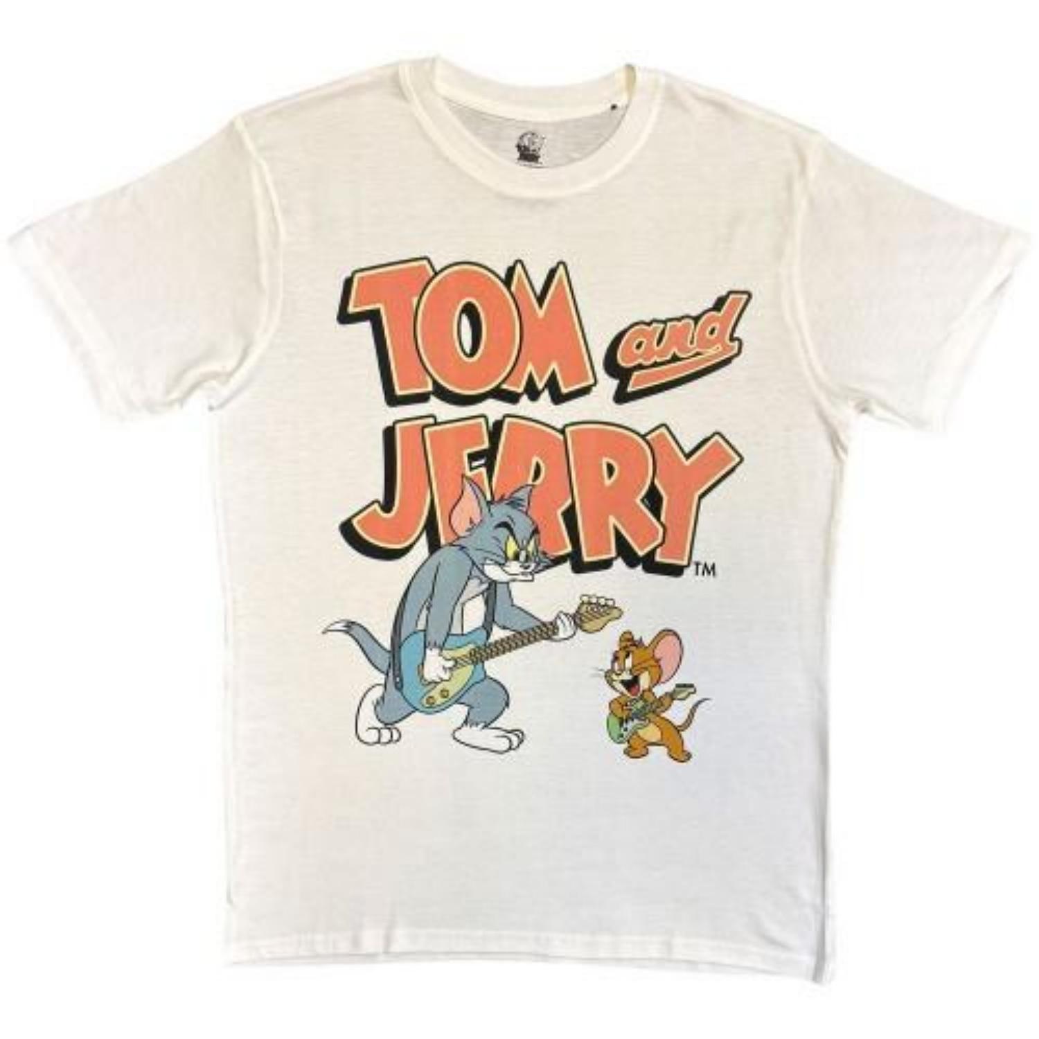 Tom & Jerry Unisex Adult Playing Guitar T-Shirt S