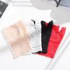 1Pair Fashion Women Lace Gloves Elastic Spring Summer Sunscreen Short Fingerless Driving Gloves Half Finger Mittens