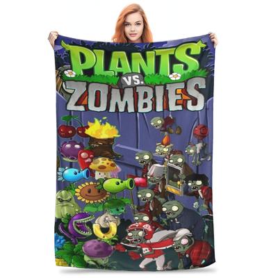 Funny Plants-vs-Zombie Cartoon Games Game  Blanket Ultra-Soft Flannel  Comfortable Throw Blankets Machine Washable