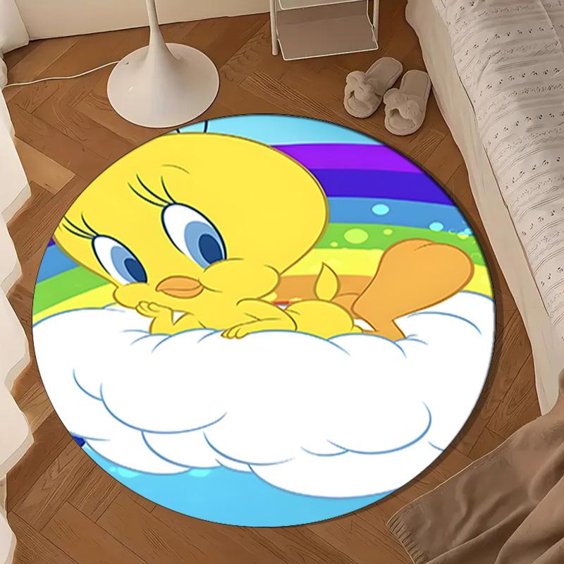 Yellow Bird Round Rug for Livingroom,Bedroom, Palyroom, Chair Rug, Area rug, Circle Carpet, Large Size Fan Christmas gift
