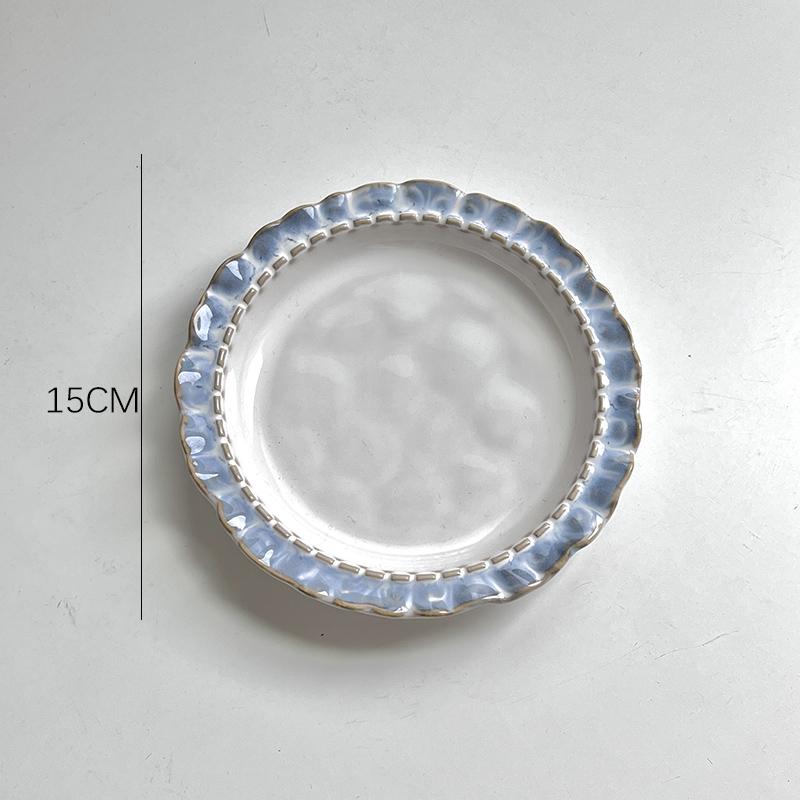 Fühl! Blaues Spitzen-Geschirrset: Steak, Frühstück, Westlich, Dessert, Obstteller