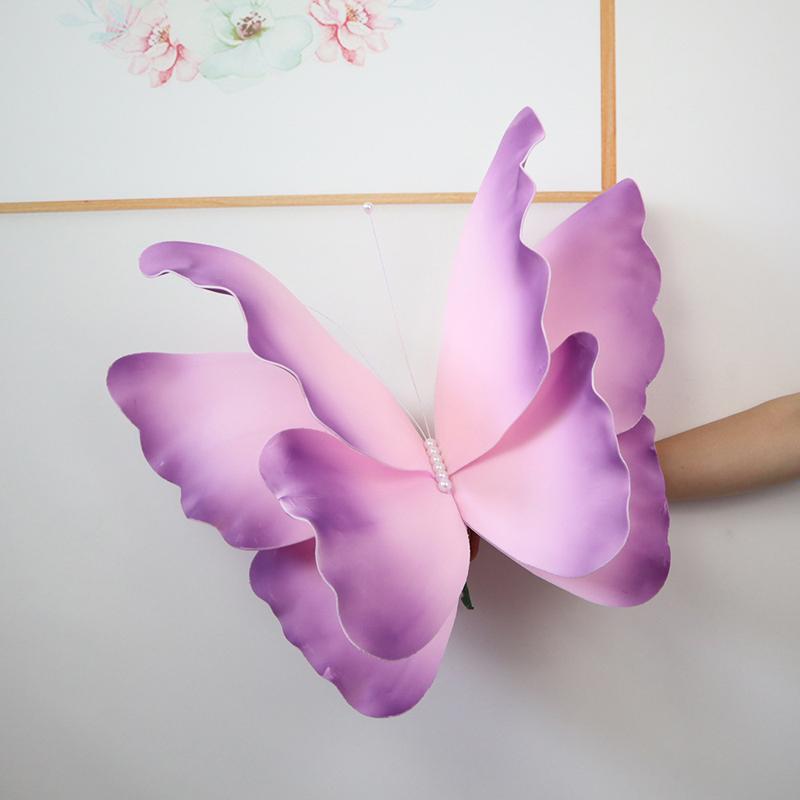 50Cm Giant Crepe Paper Butterfly Gradient Artificial Simulated Fake Butterfly Window Display Garden Decorations 3D Pe Butterfly