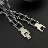 Men's Stainless Steel Fashionable Simple Personalized Smooth Hollow Motorcycle Chain Titanium Bracelet