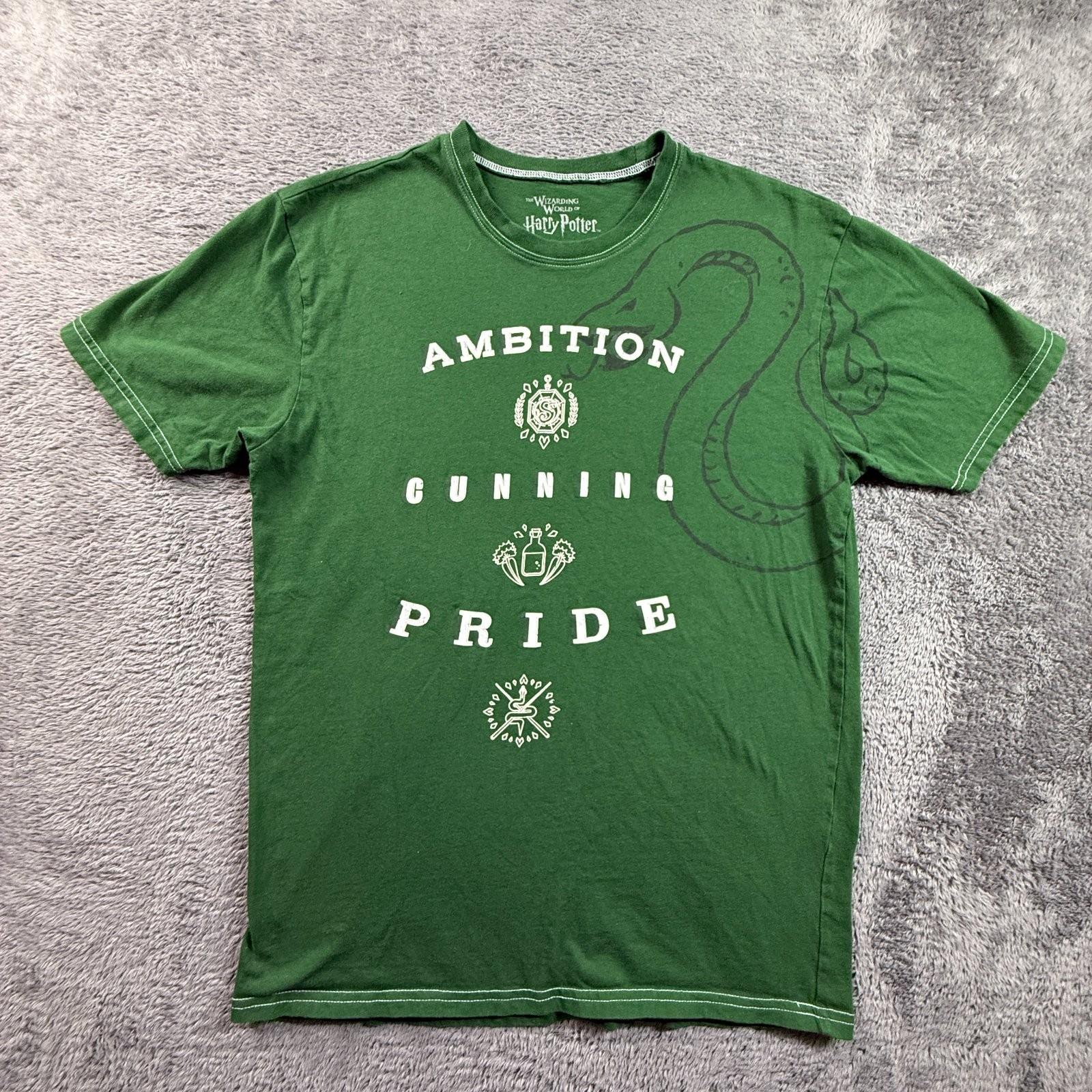 Harry Potter Slytherin L Green Ambition Cunning Pride Snake Cotton Unisex T-Shirt XXL