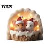 Indoor Outdoor Decorative Stickers Cute Mouse Wall Sticker, PVC Waterproof Decal, Winter Santa Hat Durable Weatherproof Graphics Art Decor,