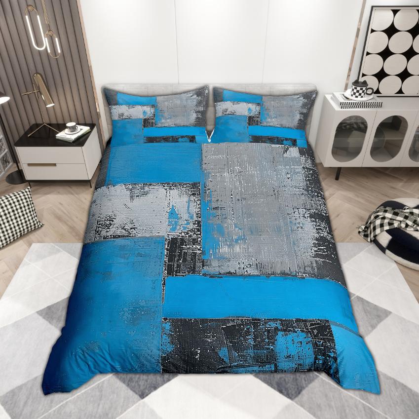 Homewish Grunge Ombre Duvet Cover Set 2pcs/3pcs, Watercolor Oil Painting Bedding, Modern Abstract Minimalist Quilt Cover Set