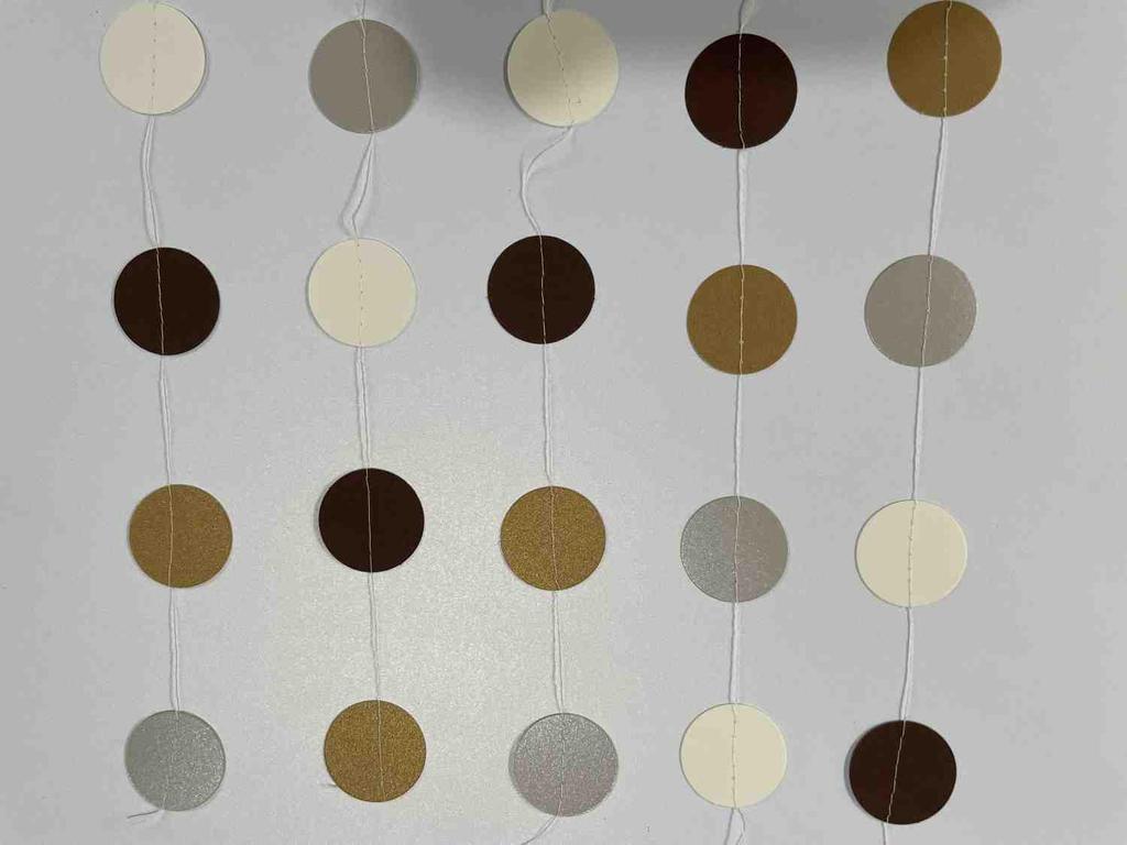 2m Green, Gold & Brown Round Paper Garland for Birthday or Wedding Decor