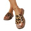 Sommer neue Leopardenmuster dicker Absatz coole Hausschuhe Damen große Größe Fischmaul dicker Boden Strand coole Hausschuhe