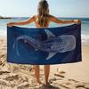 Wal-Print Mikrofaser Strandtuch, Modernes Schwarz-Weiß Linienkunst Schnelltrocknendes Sandfreies Badetuch für Pool, Camping und Reisen
