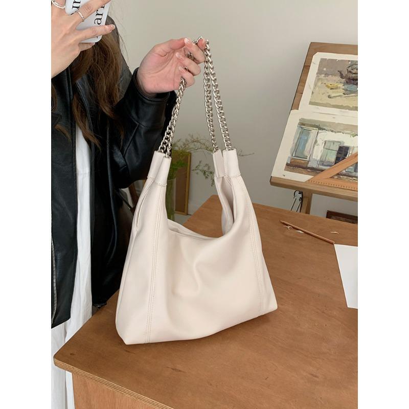 Korean Version of Chain Tote Bag Large Capacity Bag New Style Bag Fashionable Commuter Women's Bag Soft Leather Shoulder Bag