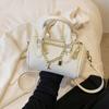 High-End Design Sense Niche Roundness Bag  New Female Chains Crossbody Pack Popular Sweet Cool Boston Handbag PU Leather