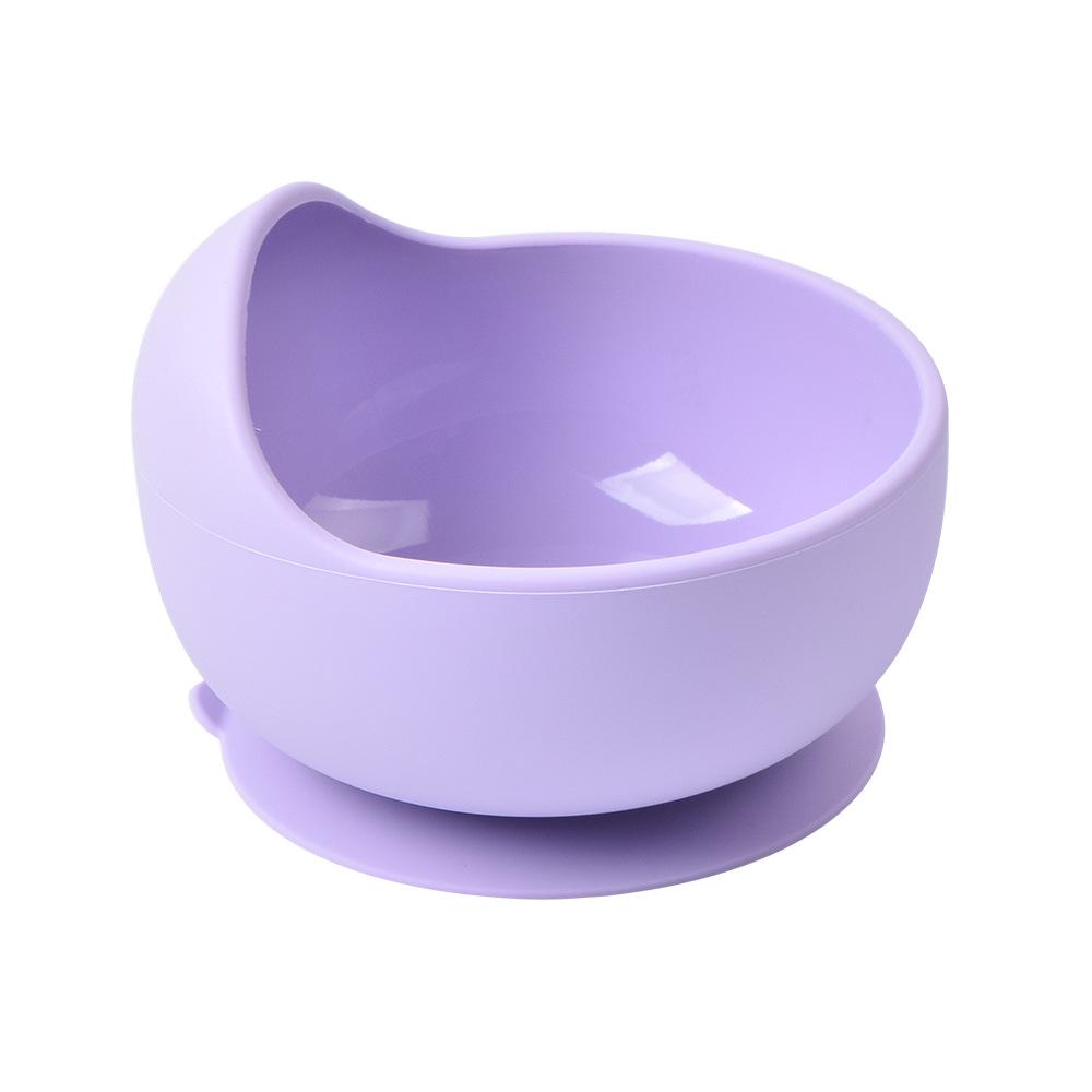 Silicone Baby Bowl & Spoon Set with Wooden Handle and Suction Cup
