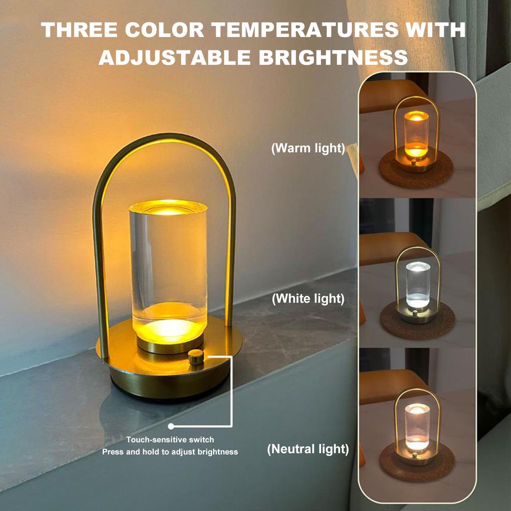 Rechargeable LED Night Light Touch Control Mode Ambient Light 3 Color Dimming Night Light for Restaurant Bar Party