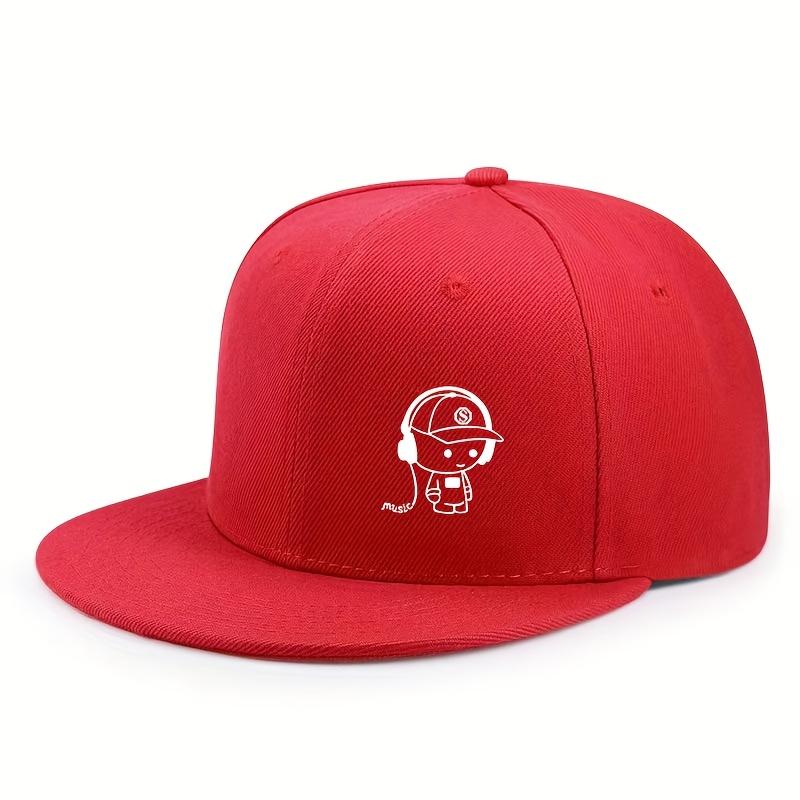 Nova Moda Design de Vilão Boné Casual com Aba Reta para Homens e Mulheres, Versátil ao Ar Livre Hip-hop Chapéu Esportivo de Aba Reta