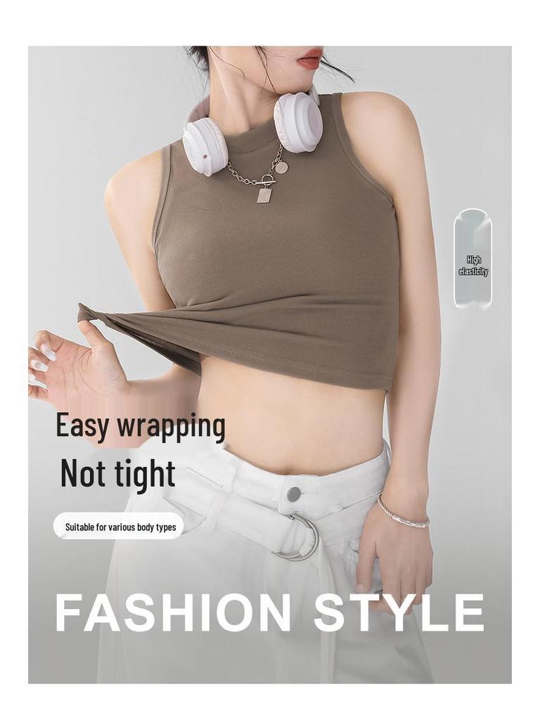 2025 Chic Korean Style Slim Sleeveless Vest: Women's Summer Solid Color Top