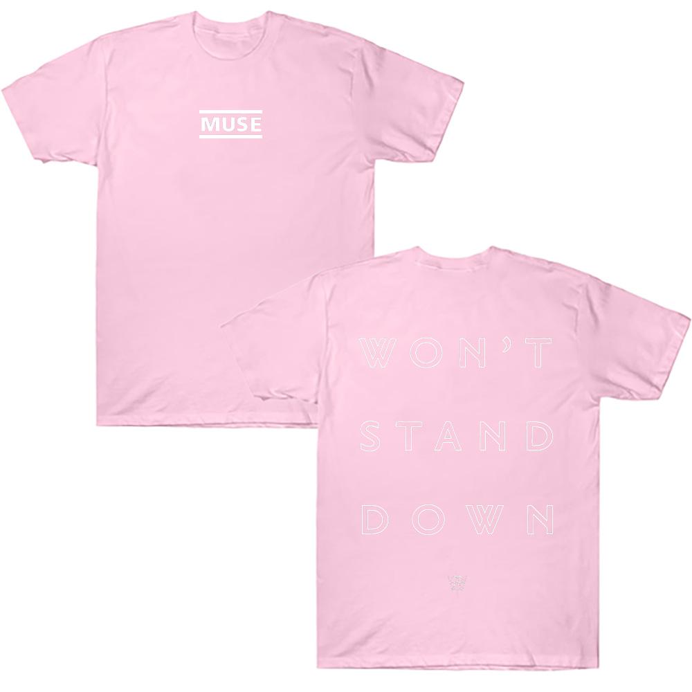 Muse Won't Stand Down T-Shirt Muse Rock Band Graphic Tee Crewneck Short Sleeve Vintage Summer Casual Cotton T Shirt Unisex Clothing