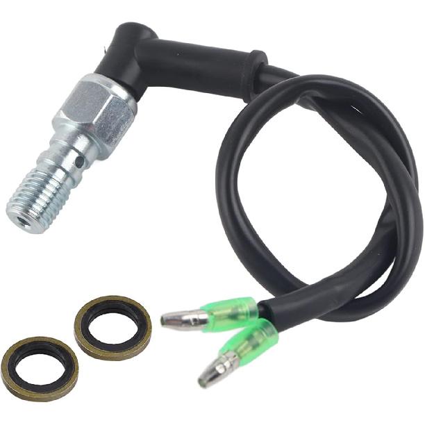 Motorcycle Brake Light Switch, Universal Motorcycle Rear Set Hydraulic Brake Light Switch with Washers M10x1.25 M10x1 (M10x1.25)