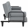 Vidaxl Foldable Sofa With Armrests, Light Gray, Fabric Upholstered
