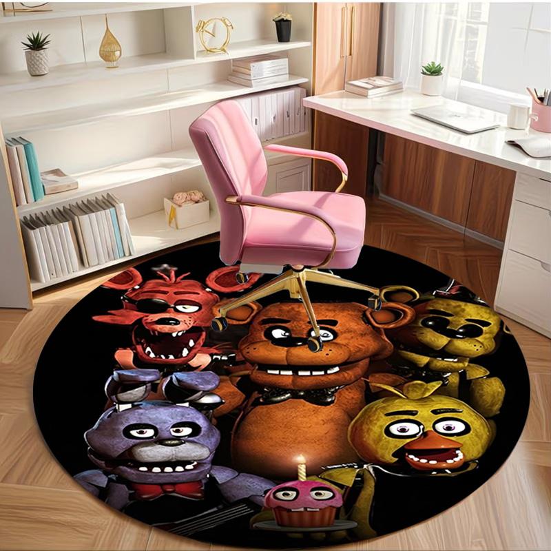 Five Nights at Freddy's Print Round Rug, Washable Floor Carpet, For Entryway Dorm Laundry Room Office Study, Home Decor Birthday Christmas Gift