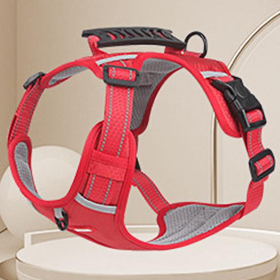 Haustierleine, Schnallenverstellung, verstellbares Netz, reflektierender Streifen, Oxford-Stoff, breiter Griff, Weste, Haustiergeschirr, große Hundeleine