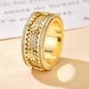 Finger Band Adjustable Anti-Anxiety Fidget Ring Stainless Steel Cubic Zirconia Inlaid Rotating Design Meditation Ring
