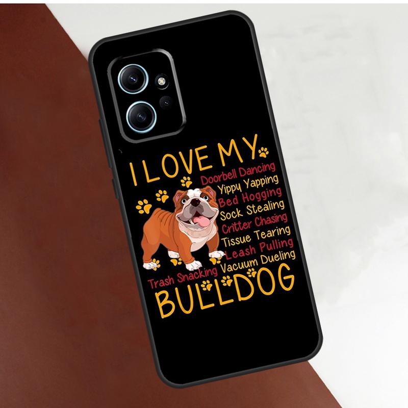 English Bulldog Heartbeat Case For Xiaomi Redmi Note 10 Pro 8 9 11 12 Pro 9S 10S 11S 12S Cover For Redmi 12 9 10 C