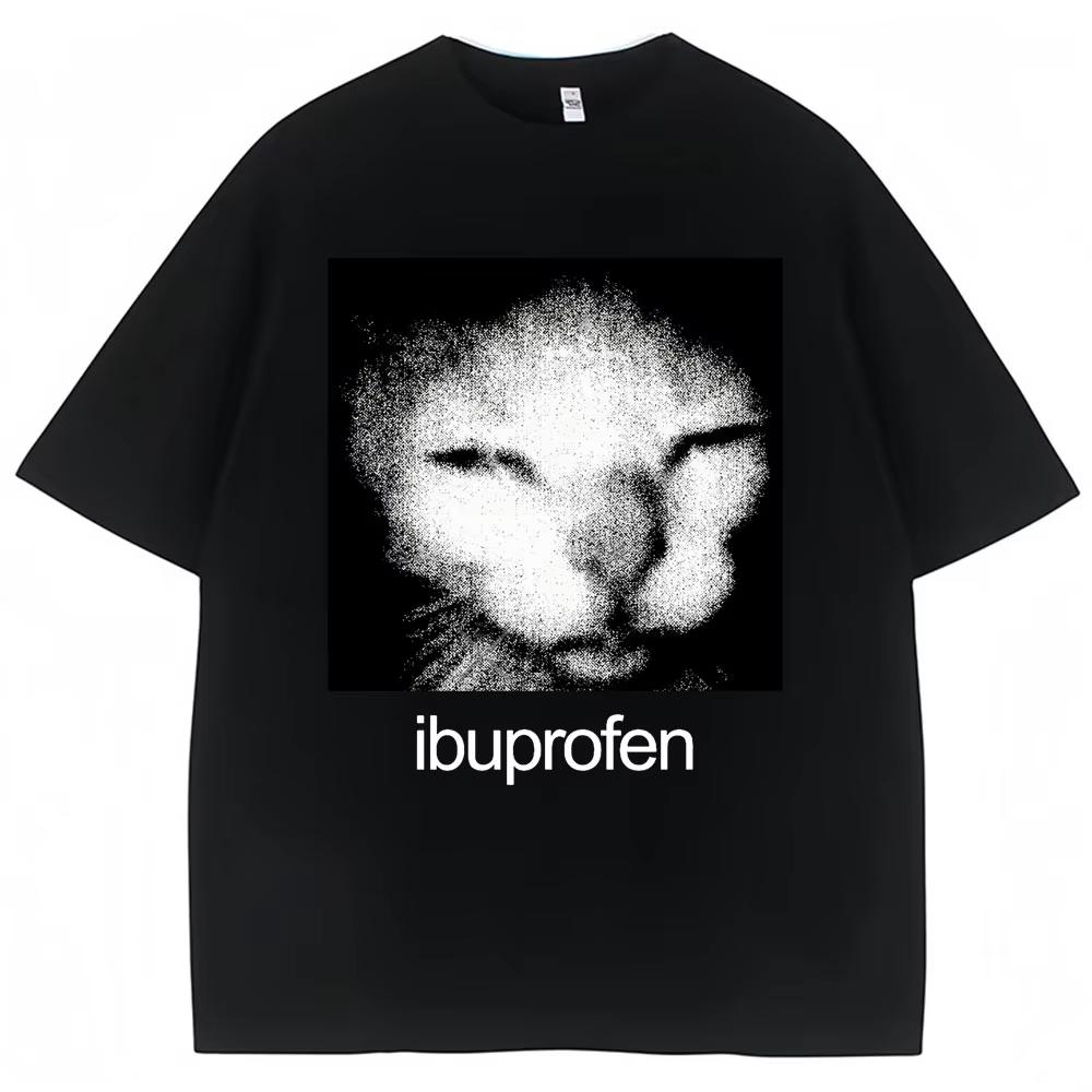 

Funny Ibuprofen Cat Meme Graphic T Shirt Men s Women Humor Fashion Vintage T Shirts Oversized Cotton Casual Streetwear T-shirts M