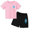 Set Estivo per Bambini Marca Messi Stampa T-shirt a Maniche Corte + Pantaloncini Set 2 Pezzi Tuta Sportiva Moda Casual Bambino Ragazzo Ragazza Abbigliamento per Fan