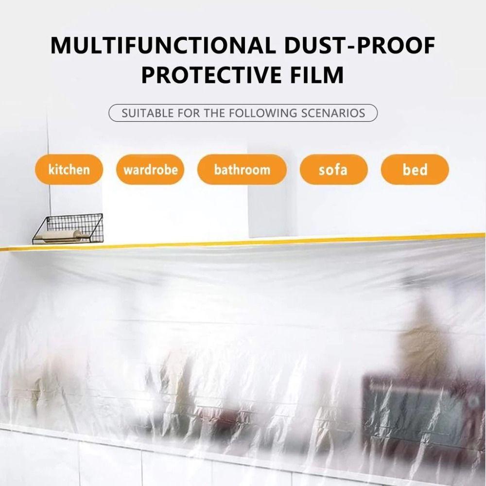 Durable Pre-Taped Masking Film Transparent Furniture Dust-proof New Automotive Paint Coverage