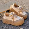 Bread shoes women's new 2025 popular fashion temperament big head shoes versatile thick sole heightening white shoes sports board shoes