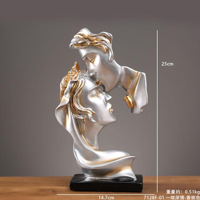 Home Character Ornaments Resin Situation Office Decorations Handicrafts Creative Love Sculpture Light Luxury Art Decoration