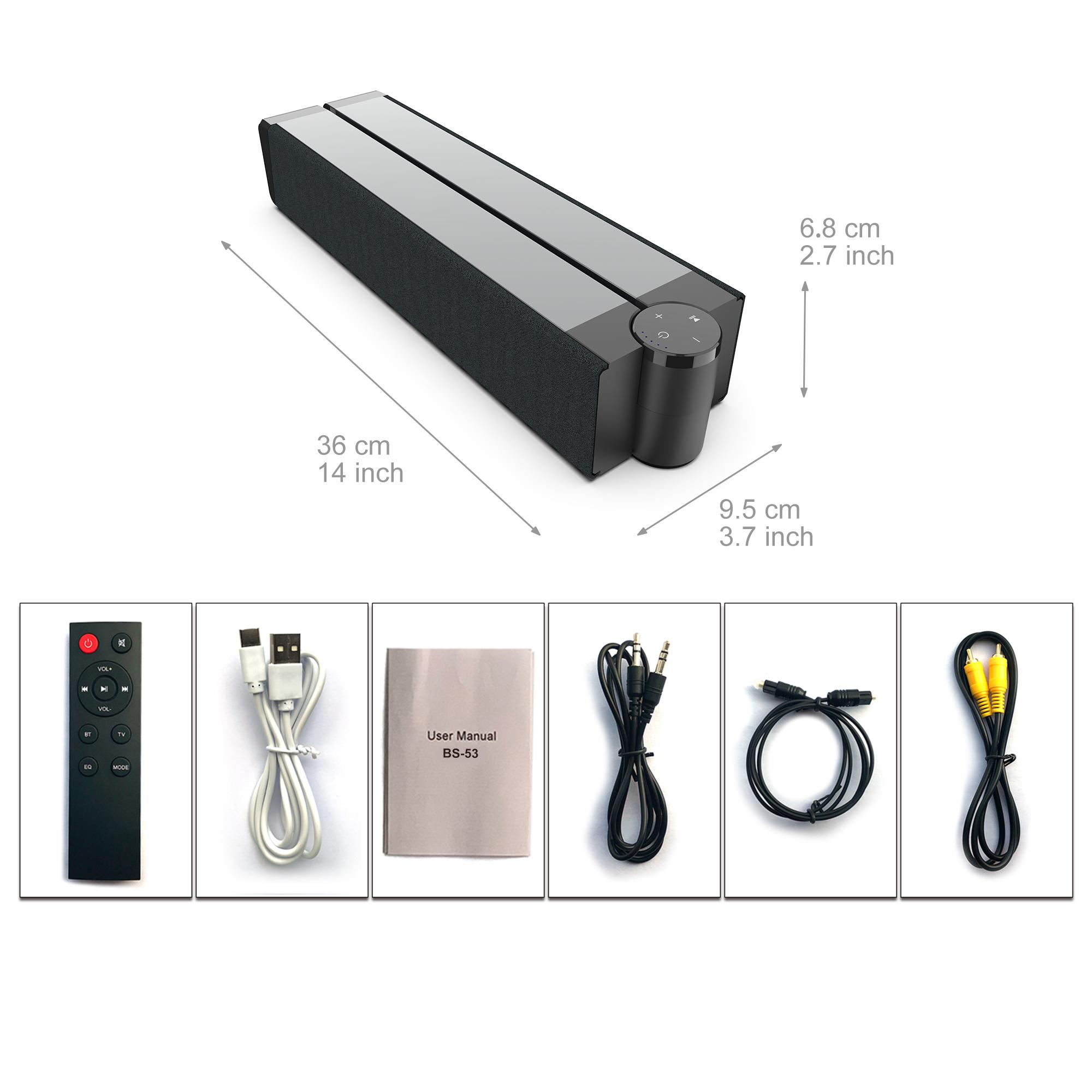 

Креативная складная беспроводная звуковая панель Bluetooth, проводная стереосистема для домашнего кинотеатра, система телевидения, пульт дистанционного управления, мощный звуковой динамик чёрный