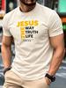 Unisex Kleidung Christliches T-Shirt Mit Jesus Der Weg Die Wahrheit Das Leben Johannes 146 Bibelvers Atmungsaktiv Lässig Kirche Sommer T-Shirt