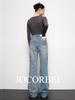 JOCORBEI Four-Way Stretch Retro High-Waisted Flare Denim Pants for Women