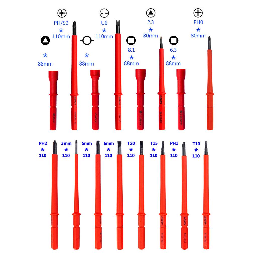 Heimwerker-Werkzeugset Komfortabler Griff 18-teiliges isoliertes Elektriker-Schraubendreher-Set für sichere Anwendung Haushaltswartung
