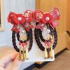 Cloth Chinese Style New Year Festive Bow Hairpin Side Clip Wig Braid Hairpin Hair Accessories