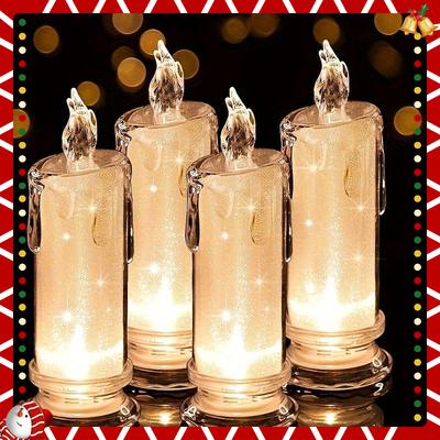 1/2/4 adet LED Alevsiz Mumlar LED Sütun Mumlar Pil Dahil Noel Aile Toplantıları Mum Işığında Akşam Yemekleri için Mükemmel