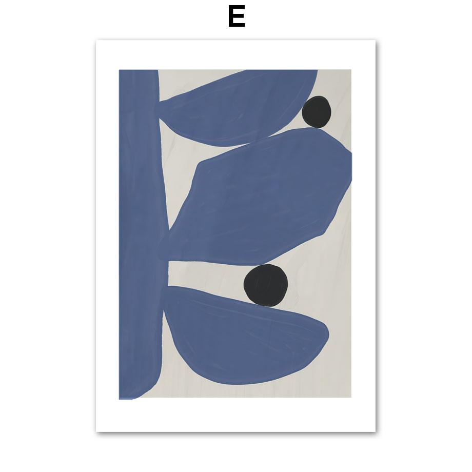 Navy Blue Abstract Matisse William Morris Wall Art Print Canvas Painting France Flower Nordic Posters Decor Pictures Living Room
