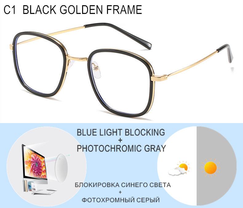 Prescription Glasses For Myopia Women Men Photochromic Or Blue Light Blocking Lenses Nearsighted Or Astigmatism Custom UF144