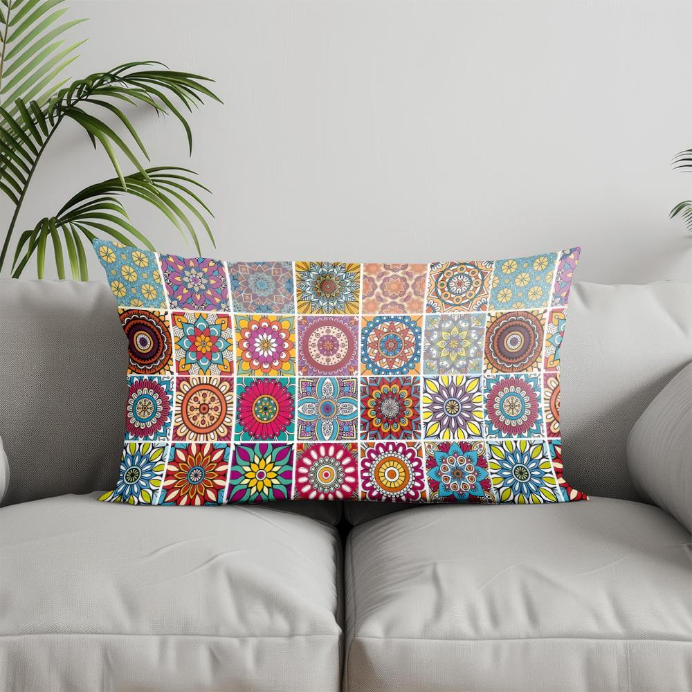 Home Decor Colorful Pattern Square Pillow Suitable For Sofa Bedroom Car Pillow Cover Cushion Rectangular Back Cushion