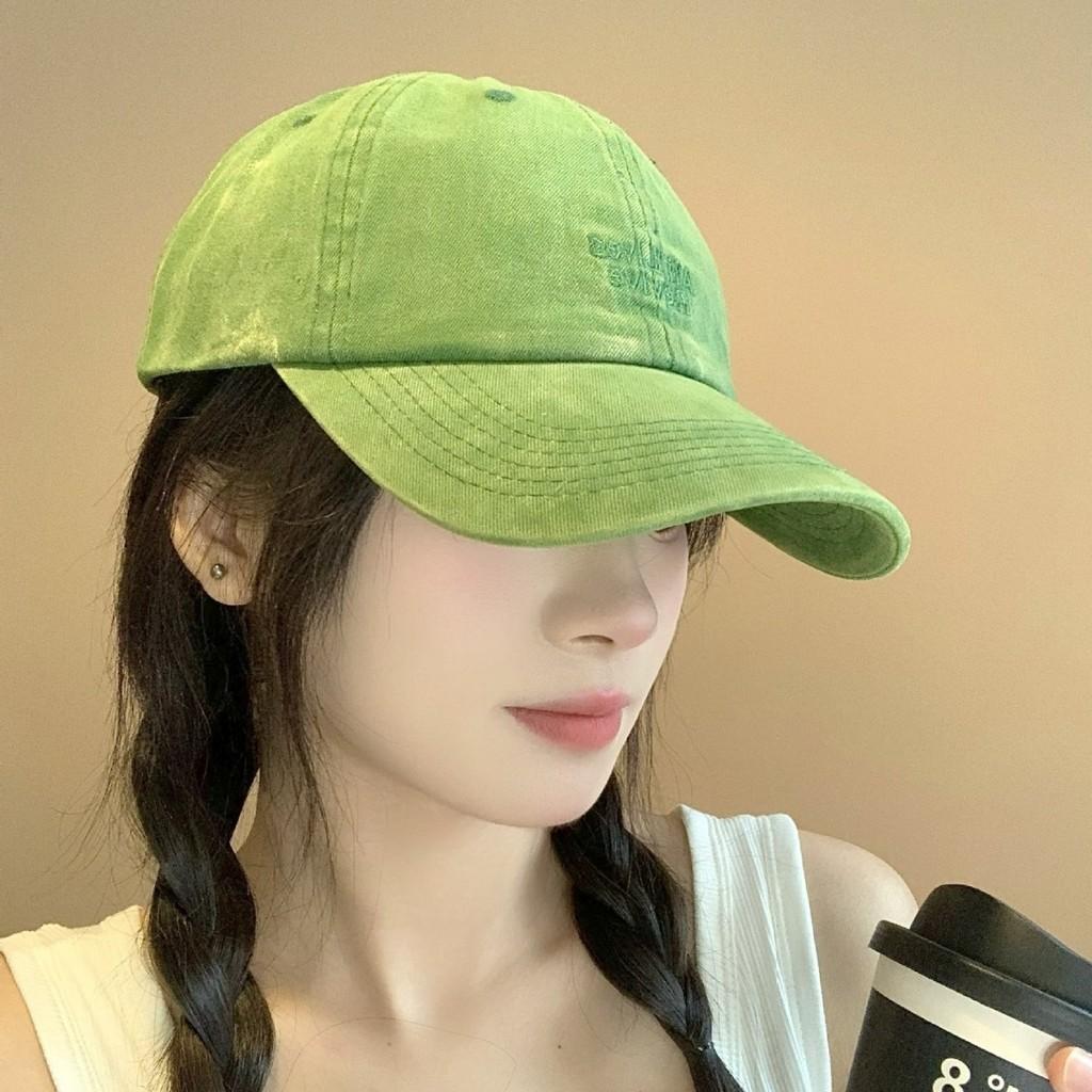 Vintage Wash Letter Baseball Cap With Embroidery For Unisex Fashion