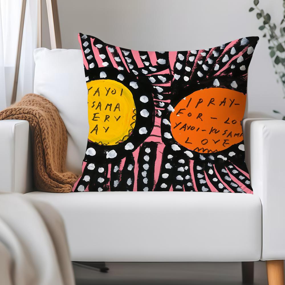 Japanese Artist Y-yayoi Kusama Pillow Case Applicable Space For Guest Rooms Interiors Cars Office House Decoration