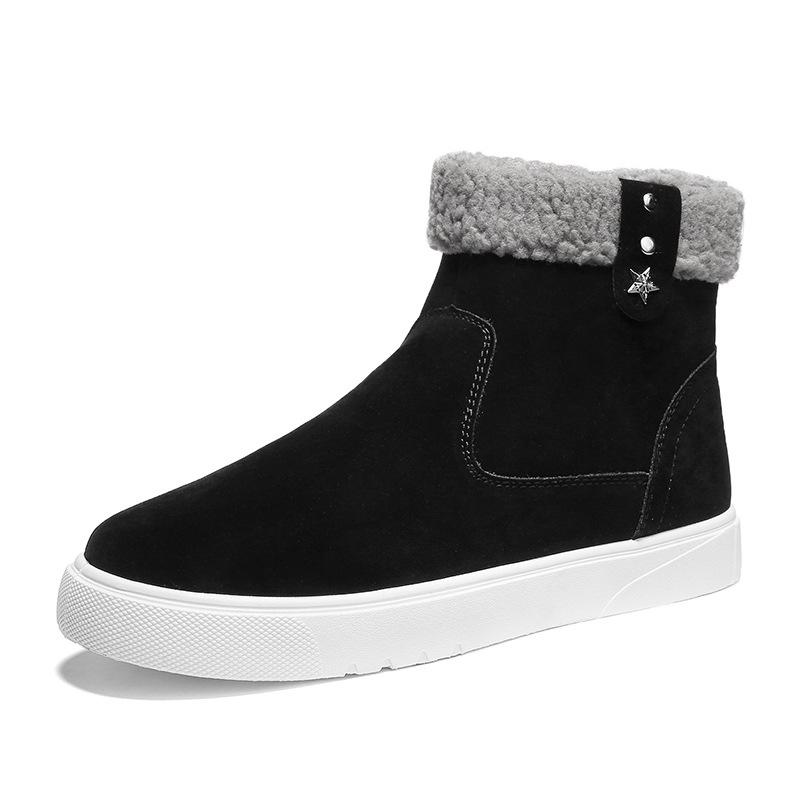 Northeast Outdoor Snow Boots, Winter Cotton Warm Fashion Casual Cotton Shoes Round Head Sleeve Martin Boots Men's S030